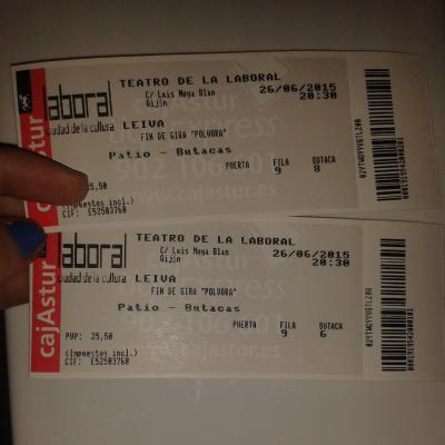 Vendo dos entradas para el concierto de Leiva en Gijón